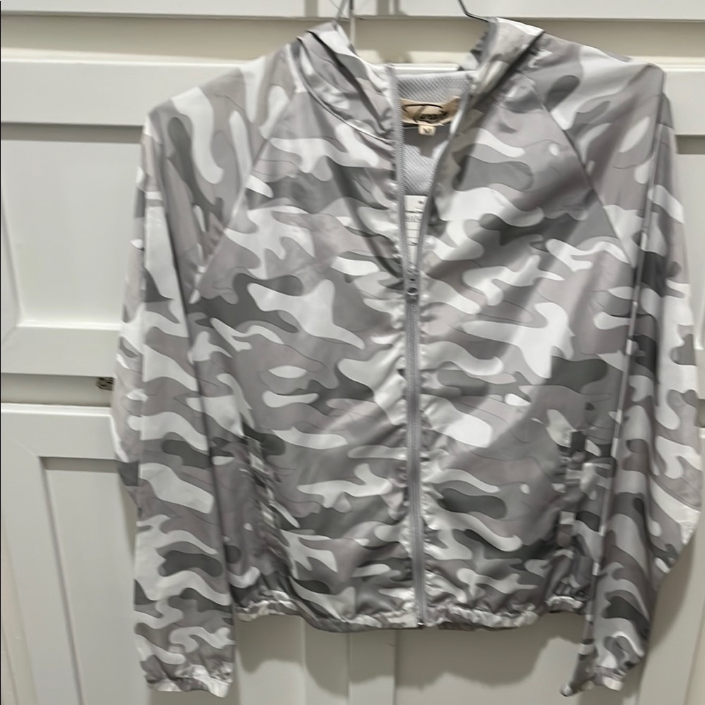 Gray Camouflage Windbreaker Jacket